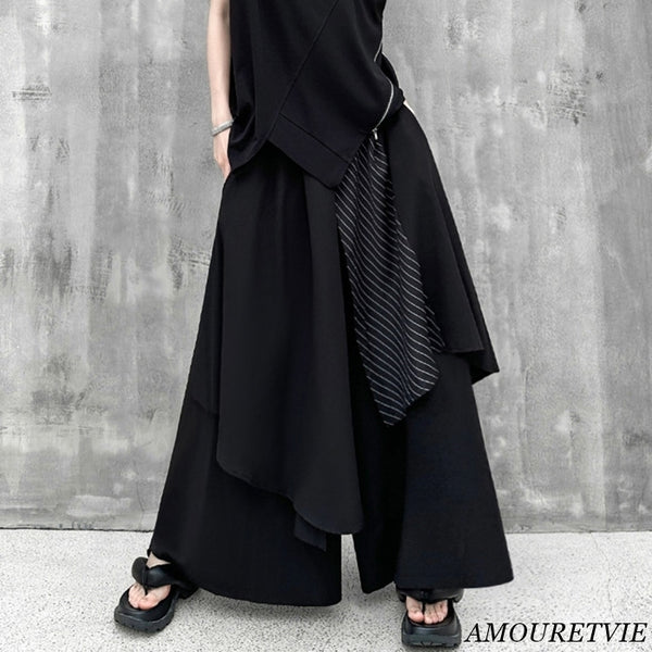 アシンメトリーストライプ袴パンツ /ユニセックス モレビー|モード系ファッションブランド